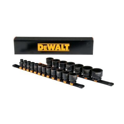 DWTDWMT19240 image(0) - DeWalt  Impact Socket Set, 19-Piece, 1/2" Drive Sae