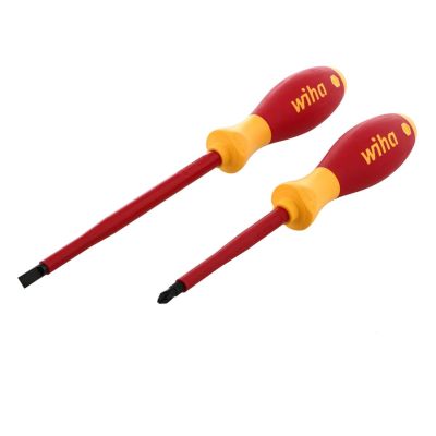 WIH33580 image(0) - Wiha Tools 2 Piece Insulated SoftFinish Slotted/Phillips Screwdriver Set