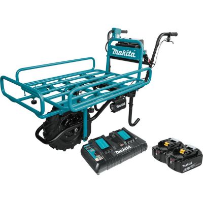 MAKXUC01PTX2 image(0) - Makita 18V Cordless Power-Assisted Flat Dolly Kit (5.0AH)