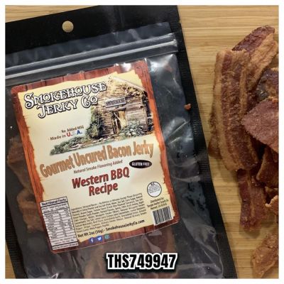 THS602822-749947 image(0) - Smokehouse Jerky Western BBQ Bacon Jerky 2  Ounce - Bacon Jerky