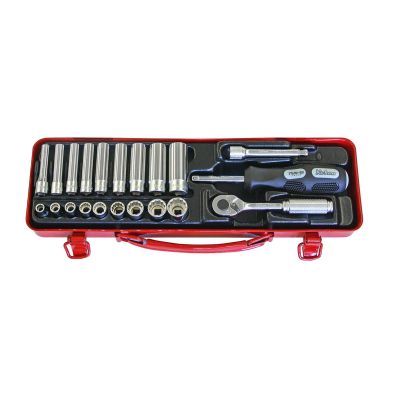 KKN2277A-12P image(0) - Ko-ken USA 2277A-12P 1/4 Sq. Dr. 21 Piece SAE 12-Point Socket Set  7/32-9/16