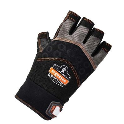 ERG17694 image(0) - Ergodyne 900 L Black Half-Finger Impact Gloves