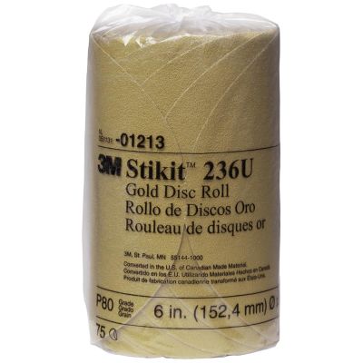 MMM1213 image(0) - 3M DISC ROLLS-GOLD STIKIT 6" P80 75/ROLL 12/CS