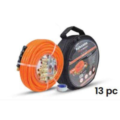 BLBPV3850KIT2 image(0) - BluBird 3/8" x 50' PVC 13pc Air Hose Kit