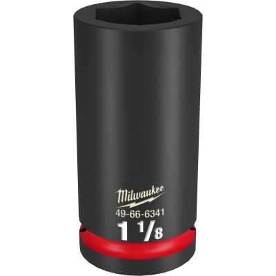 MLW49-66-6341 image(0) - Milwaukee Tool SHOCKWAVE Impact Duty  3/4"Drive 1-1/8" Deep 6 Point Socket