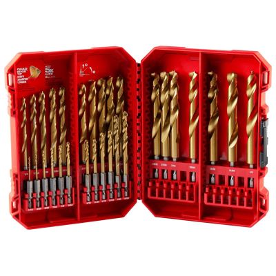 MLW48-89-4672 image(0) - Milwaukee Tool SHOCKWAVE Impact Duty RED HELIX Titanium Drill Bit Set &hyphen; 29PC