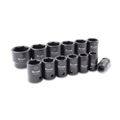 TIT42000 image(0) - Titan 13 pc. 1/2 in. Dr Impact Socket Set