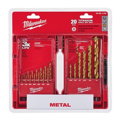 MLW48-89-1105 image(0) - Milwaukee Tool THUNDERBOLT Titanium Drill Bit Set &hyphen; 20PC