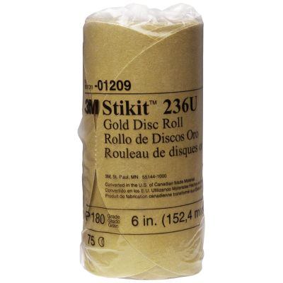 MMM1209 image(0) - 3M DISC ROLLS-GOLD STIKIT 6" P180 75/ROLL 12/CS