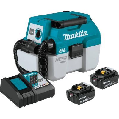 MAKXCV11T image(0) - Makita 18V LXT 5.0 Ah Brushless Cordless 2 Gallon HEPA Filter Portable Wet/Dry Dust Extractor/Vacuum Kit