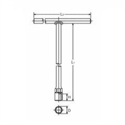 KKN104M-6 image(0) - Ko-ken Tools Ko-ken 104M-6 T Handle Socket  6mm 6 point Length 200 x 180mm