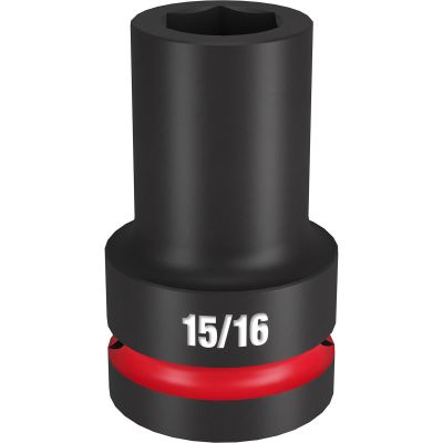 MLW49-66-6503 image(0) - Milwaukee Tool SHOCKWAVE Impact Duty  1"Drive 15/16" Deep 6 Point Socket