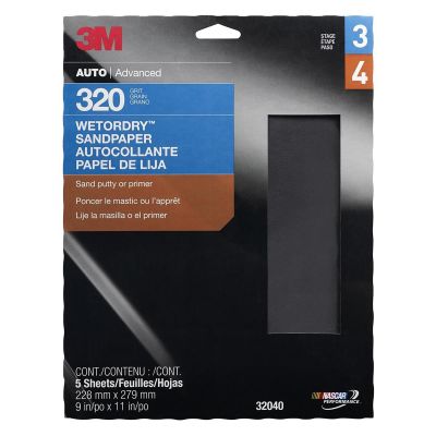 MMM32040 image(0) - 3M PAPER SHEETS-WETORDRY 9"X 11" P320 5/PK 10PK/CS