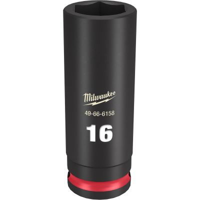 MLW49-66-6158 image(0) - Milwaukee Tool SHOCKWAVE Impact Duty  3/8"Drive 16MM Deep 6 Point Socket