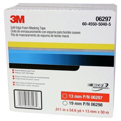 MMM6297 image(0) - 3M TAPE SOFT EDGE FOAM MASKING 1/2" 54.6 YDS