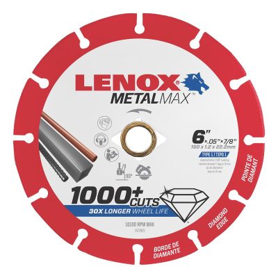 LEX1972923 image(0) - Lenox Tools Metal Max 6" DIAM CUTOFF WHEEL AG/CS 7/8"