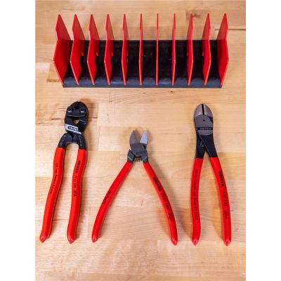 KNP9K-00-80-137-US image(0) - KNIPEX 3-Piece Cutting Pliers Set with FREE 10-Piece Tool Holder