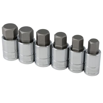 TIT16156 image(0) - TITAN 6-PC 1/2" DR SAE LARGE HEX BIT