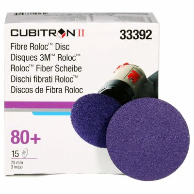 MMM33392-BOX image(0) - 3M 3M Cubitron II Roloc Fibre Disc 786C, 33392, 3 Inch (75 mm), 80+, 15 Discs Per Carton, 6 Cartons Per Case