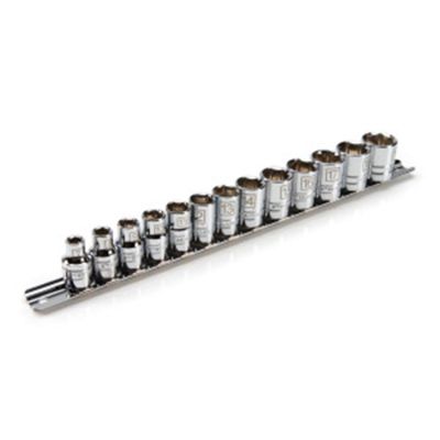 JSP78528 image(0) - J S Products 13-Piece 3/8-Inch Drive Shallow Depth 6-Point Metric Chrome Socket Set