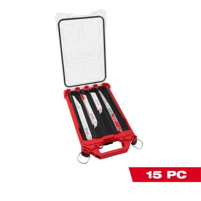 MLW49-22-5641 image(0) - Milwaukee Tool Milwaukee 15PC SAWZALL Blade PACKOUT Kit