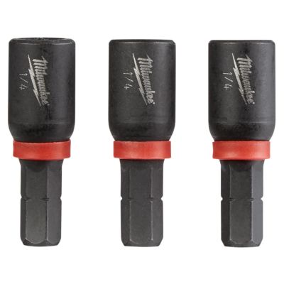 MLW49-66-4512 image(0) - Milwaukee Tool SHOCKWAVE Impact Duty 1/4" Insert Magnetic Nut Driver 3PK