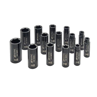 IRTSK4M14LN image(0) - Ingersoll Rand 1/2" Drive Hex Metric Universal Impact Socket Set, 14-Piece