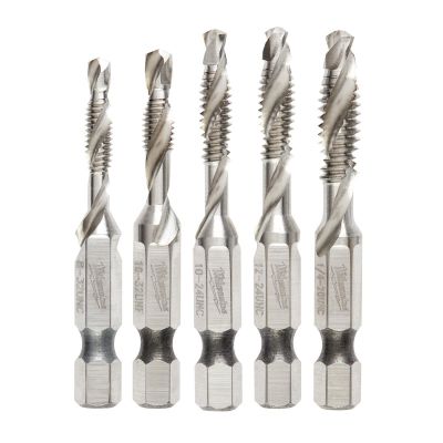 MLW48-89-4874 image(0) - Milwaukee Tool 5 Pc SHOCKWAVE Impact Drill and Tap Bit Set