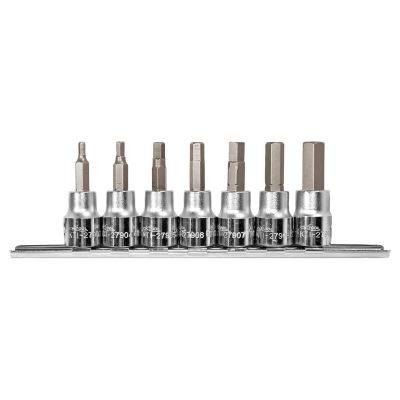 KTI27970 image(0) - K Tool International SOC HEX BIT SET 3/8" DR 7 PC MM