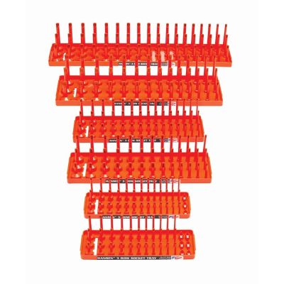 HNE92015 image(0) - Hansen Global 6 Piece 3 Row Socket Tray Set - Orange