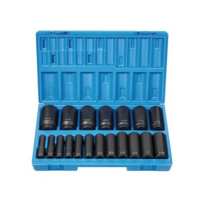 GRE1719D image(0) - Grey Pneumatic 19 PC 1/2"DR 12 POINT DEEP LENGTH FRACTIONAL SET