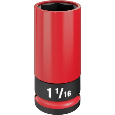 MLW49-66-7815 image(0) - Milwaukee Tool SHOCKWAVE Impact Duty 1/2 Drive 1-1/16" SAE Lug Nut Wheel Socket