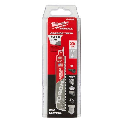 MLW48-00-8501 image(0) - Milwaukee Tool 6" 8 TPI The TORCH with Carbide Teeth 25PK