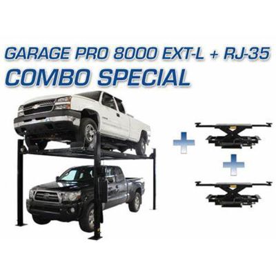 ATEXH-PRO8EXTL-COMBO image(0) - Atlas Automotive Equipment Atlas Equipment PRO8000EXT-L 4 Post Lift + RJ35 Sliding Jacks Combo (WILL CALL)