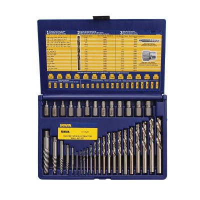 HAN11135ZR image(0) - IRWIN IRWIN HANSON Screw Extractor and Drill Bit Set, 35 Piece, 11135