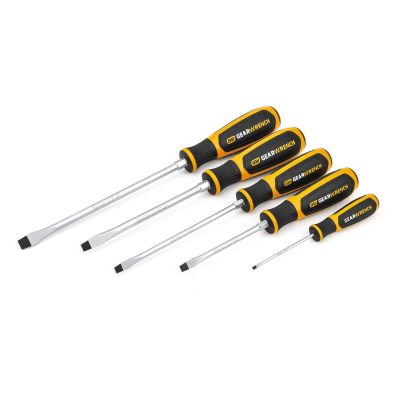 KDT80053H image(0) - GearWrench 5 Pc. Slotted Dual Material Screwdriver Set