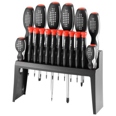 KTI11018 image(0) - K Tool International 18-Piece Screwdriver Set with Vertical Holder