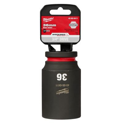 MLW49-66-6411 image(0) - Milwaukee Tool SHOCKWAVE Impact Duty  3/4"Drive 36MM Deep 6 Point Socket