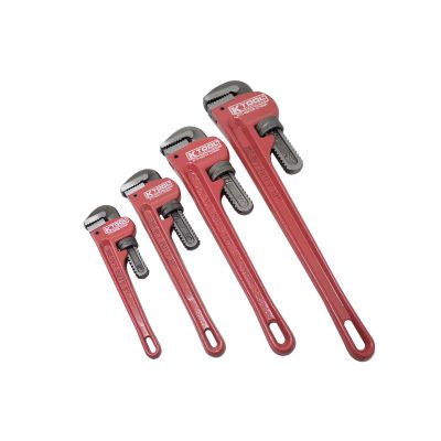 KTI49000 image(0) - K Tool International Pipe Wrench Set 4 Piece : 8". 10". 14". 18"