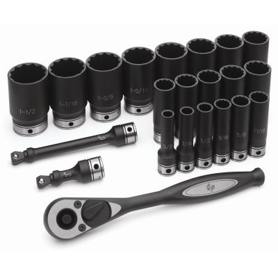 GRE82222D image(0) - Grey Pneumatic 1/2" Dr. 22pc Fractional Deep Duo-Socket Set - 12