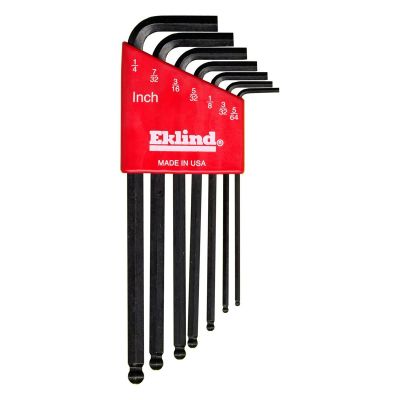 EKL13207 image(0) - Eklind Tool Company HEX KEY SET 7 PC BALL END SAE LNG 5/64-1/4IN.