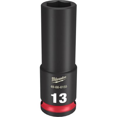 MLW49-66-6155 image(0) - Milwaukee Tool SHOCKWAVE Impact Duty  3/8"Drive 13MM Deep 6 Point Socket