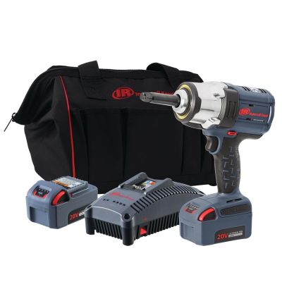 IRTW7252-K22 image(0) - Ingersoll Rand 1/2 Inch 20V Cordless Impact Wrench 2 Battery Kit, 2 Inch Ext Anvil, 1500 ft-lb Torque, Friction Ring Retainer, Pistol Grip