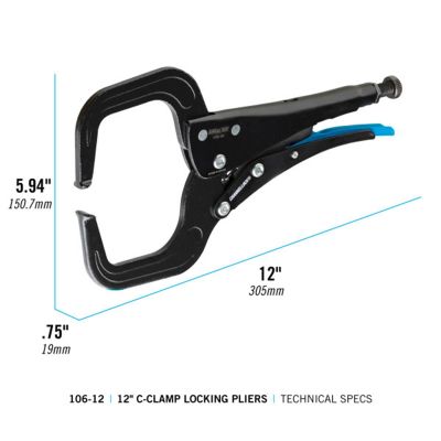 CHA106-12 image(1) - Channellock 12" C-Clamp Locking Pliers