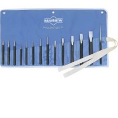 MAY76044 image(0) - Mayhew 7014-K 14 PC PUNCH CHISEL KIT