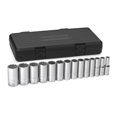 KDT80732 image(0) - GearWrench 14 PC 1/2" DR SAE DEEP 12 PT SOCKET SET