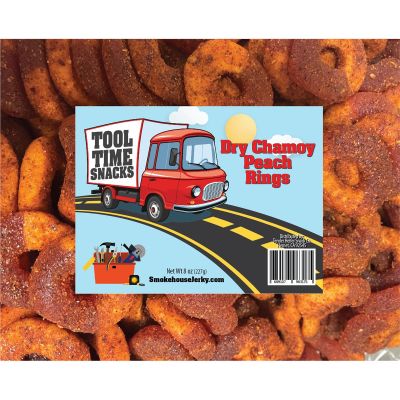 THS689107-963175 image(0) - Smokehouse Jerky 8oz Dry Chamoy Gummy Peach Rings