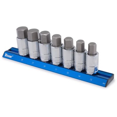 TIT16131 image(0) - TITAN 7 Pc. 1/2" Drive Metric Large Hex