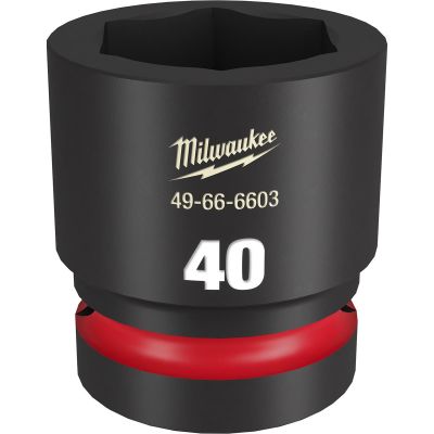 MLW49-66-6603 image(0) - Milwaukee Tool SHOCKWAVE Impact Duty  1"Drive 40MM Standard 6 Point Socket