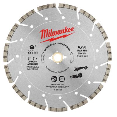 MLW49-93-7125 image(0) - Milwaukee Tool 9" Diamond Universal Cutting Blade